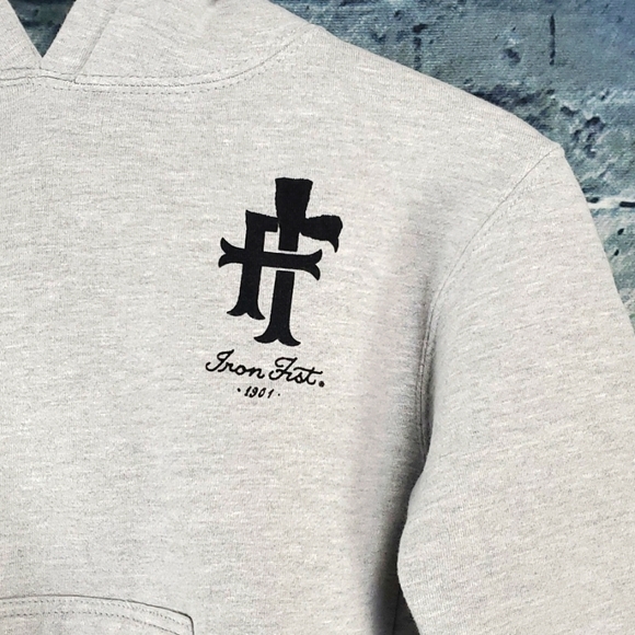 Iron Fist | Heartless World Goth Athleisure Gray Pullover Hooded Sweatshirt - Picture 5 of 9